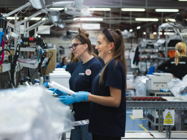 a group of women in a factory