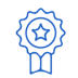 a blue and black logo