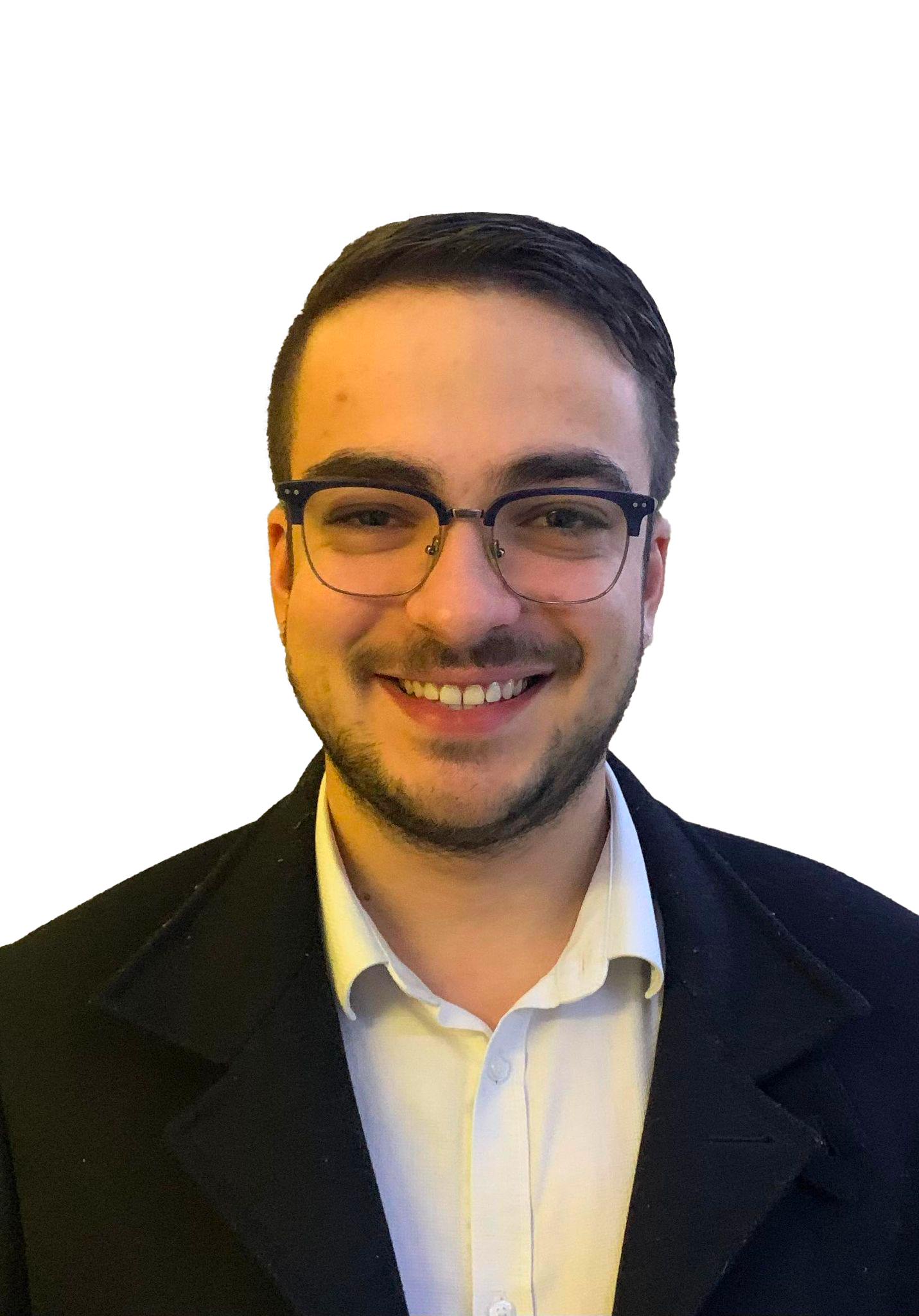 une personne portant des lunettes et un costume