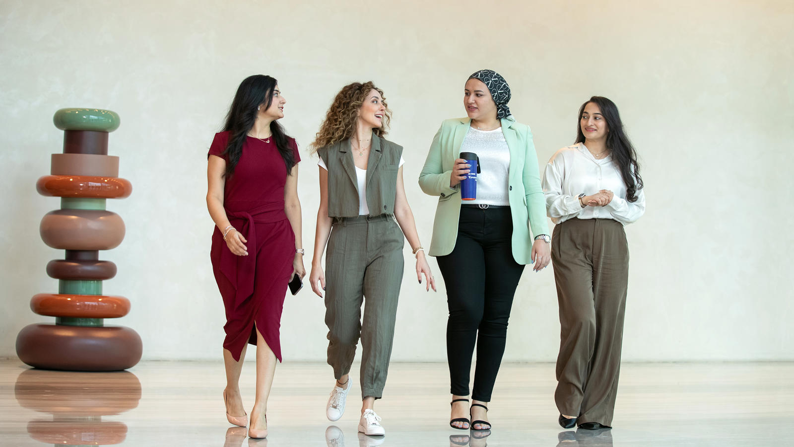a group of women walking