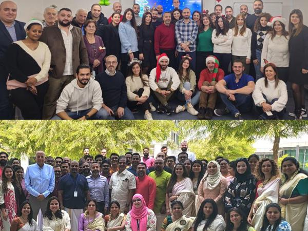 a group of people posing for a photo