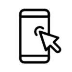 a black and white icon of a cell phone