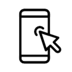 a black and white icon of a cell phone