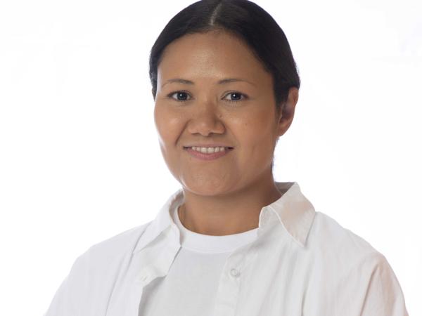 a person in a white shirt