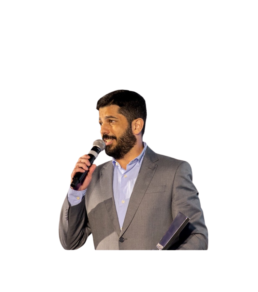 a person holding a microphone