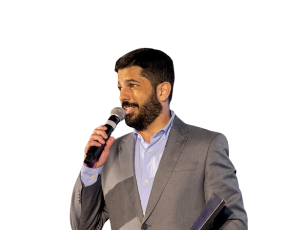 a person holding a microphone