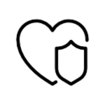 a heart with a shield on it