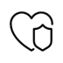 a heart with a shield on it