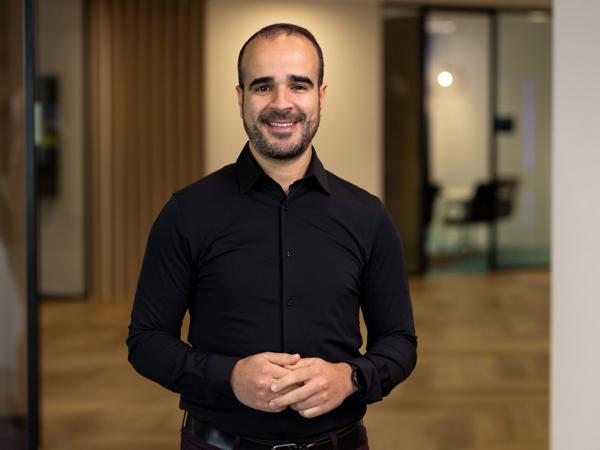 a person in a black shirt