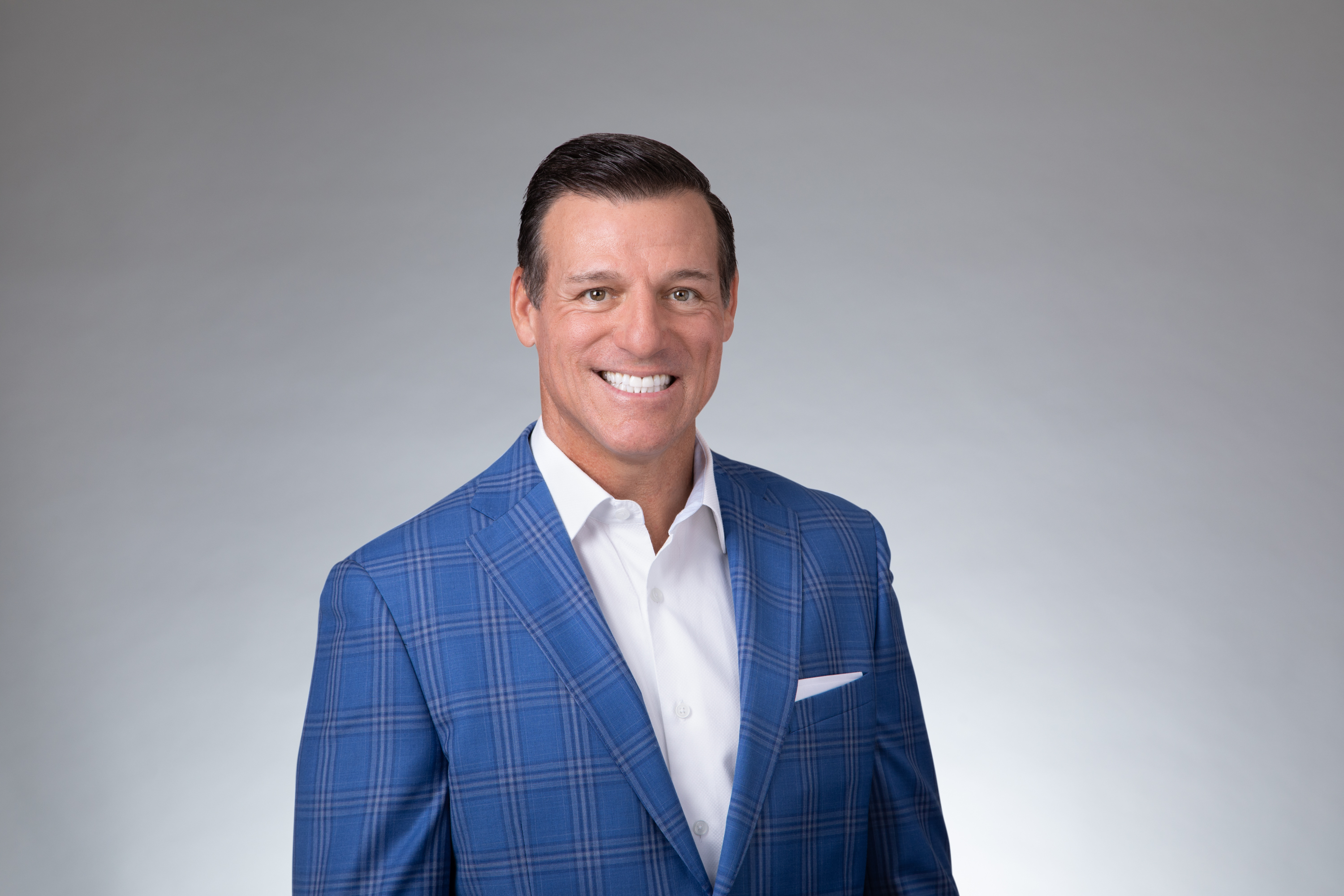 a person in a blue suit