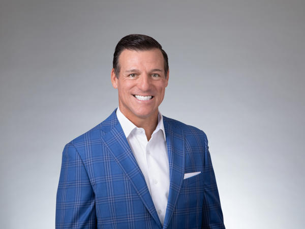 a person in a blue suit