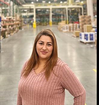 a person in a warehouse