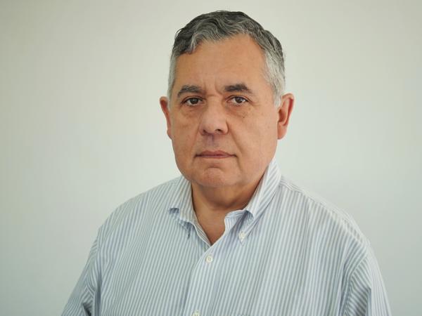 a person in a striped shirt