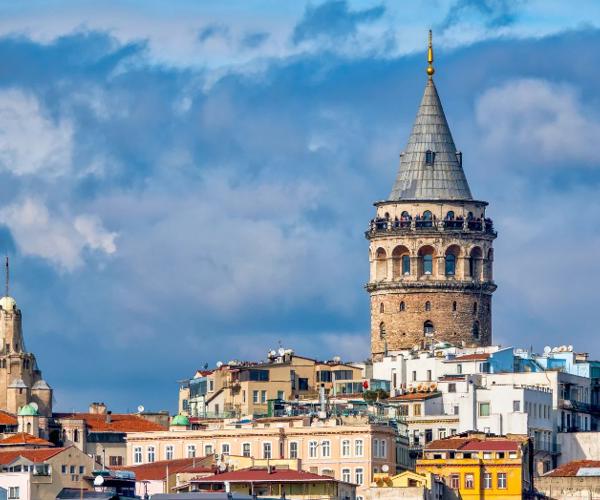 a tower on top of a city