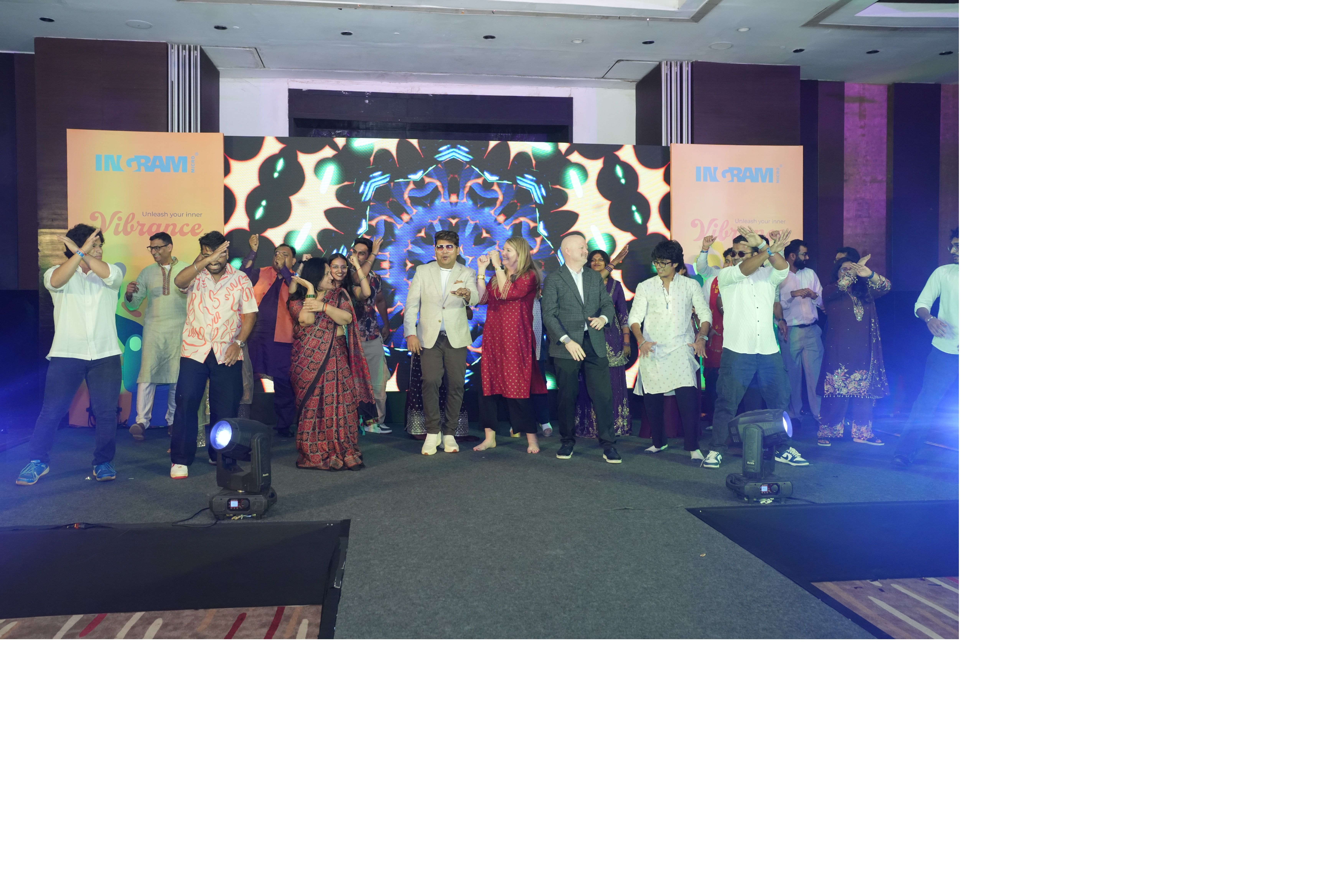 a group of people standing on a stage