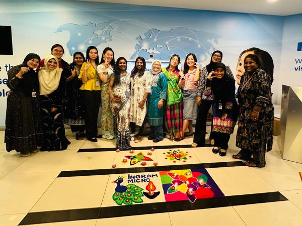 a group of women posing for a photo