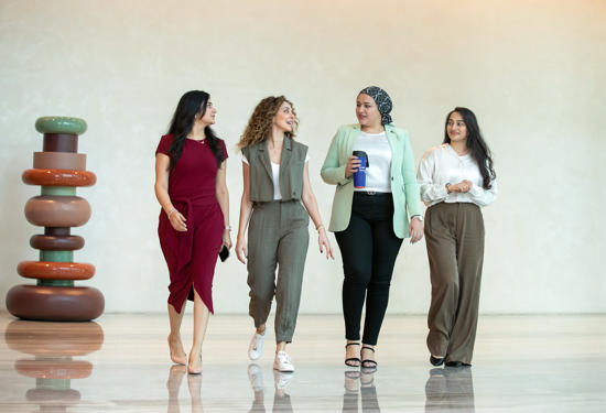 a group of women walking