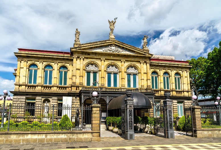 a building with a statue on top of it