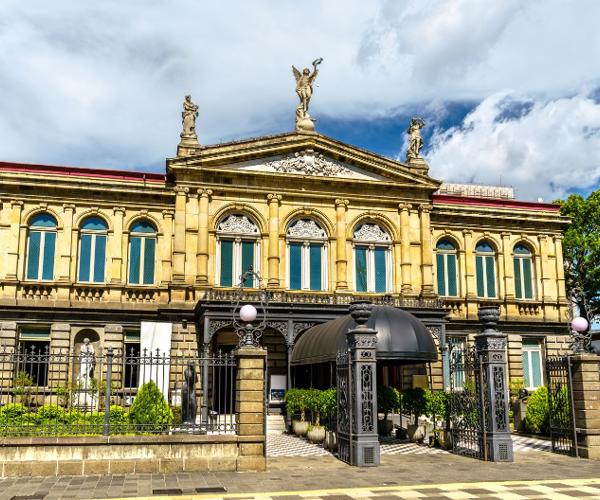 a building with a statue on top of it