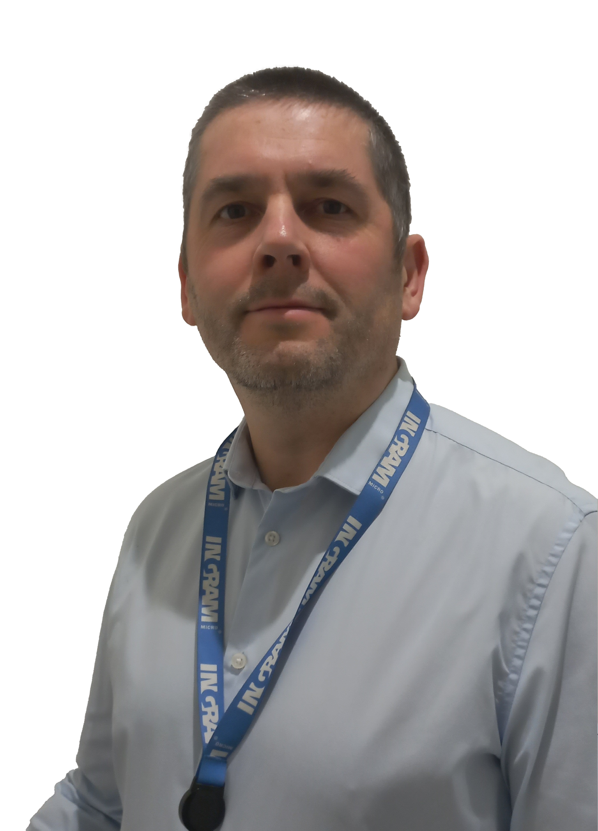 une personne avec une lanière autour du cou