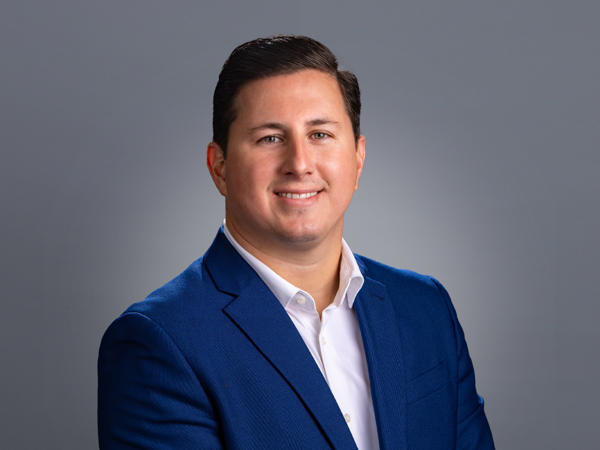 a person in a blue suit