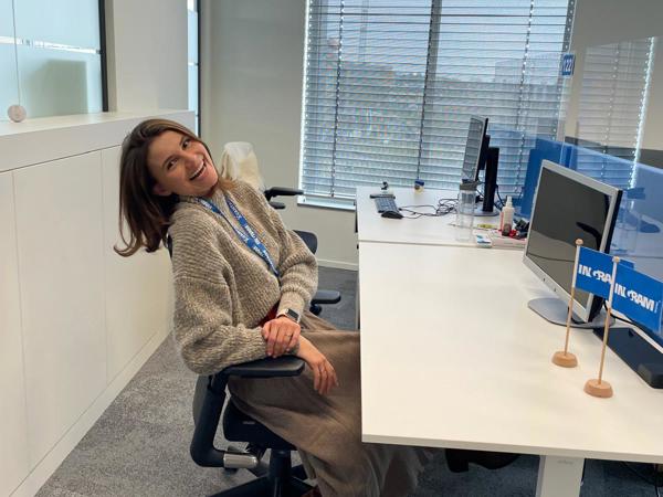 a person sitting at a desk